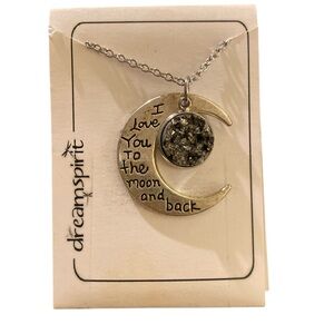 COPY - Dreamspirit I love you to the moon and back necklace gray glitter sparkle